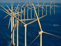 wind turbines at sea