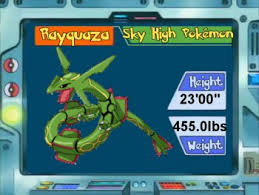 Rayquaza feeds on water and ...