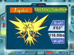 Zapdos, The Electric Pokémon.