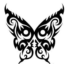 Tribal butterfly tattoo temporary design