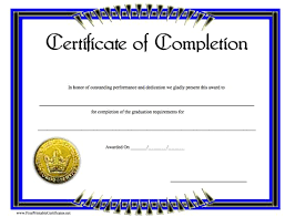 Certificate of Completion