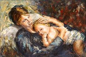 ما هو احساسك عندما ترى امك تبكي؟ Mother_child_portrait_oil_painting_L