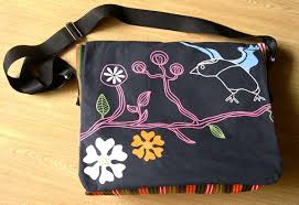 weird laptop bag, artistic laptop bag, canvas and leather computer bags