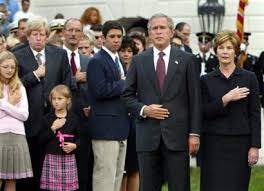 Bush honoring the dead at a 9/11 ...