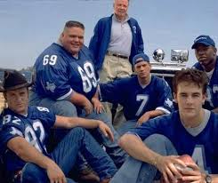 The team is watching Varsity Blues 