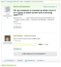 wisdom of Yahoo Answers.