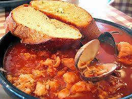 Usually, the seafood in cioppino is 